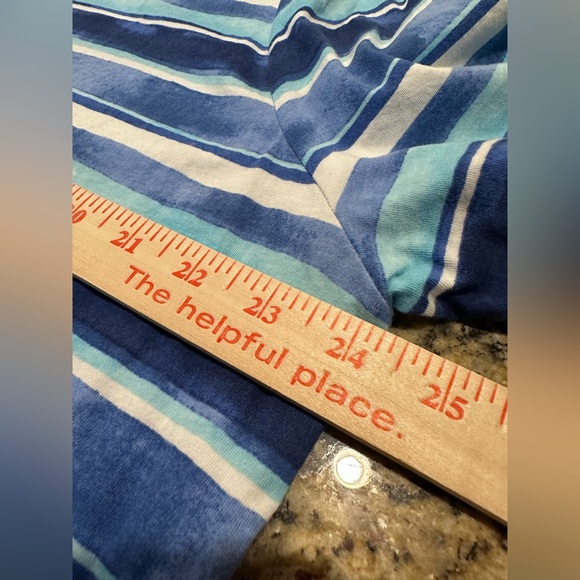 CHAPS Women's Striped Blue/White Short Sleeve Shirt w/Accent Buttons - Size 3X - Picture 7 of 8